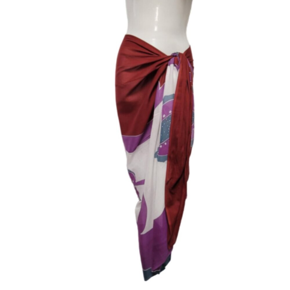 Womens Cotton Beach Wrap Sarong Handpainted Batik Wrapskirt Pareo Beachwear-NEW
